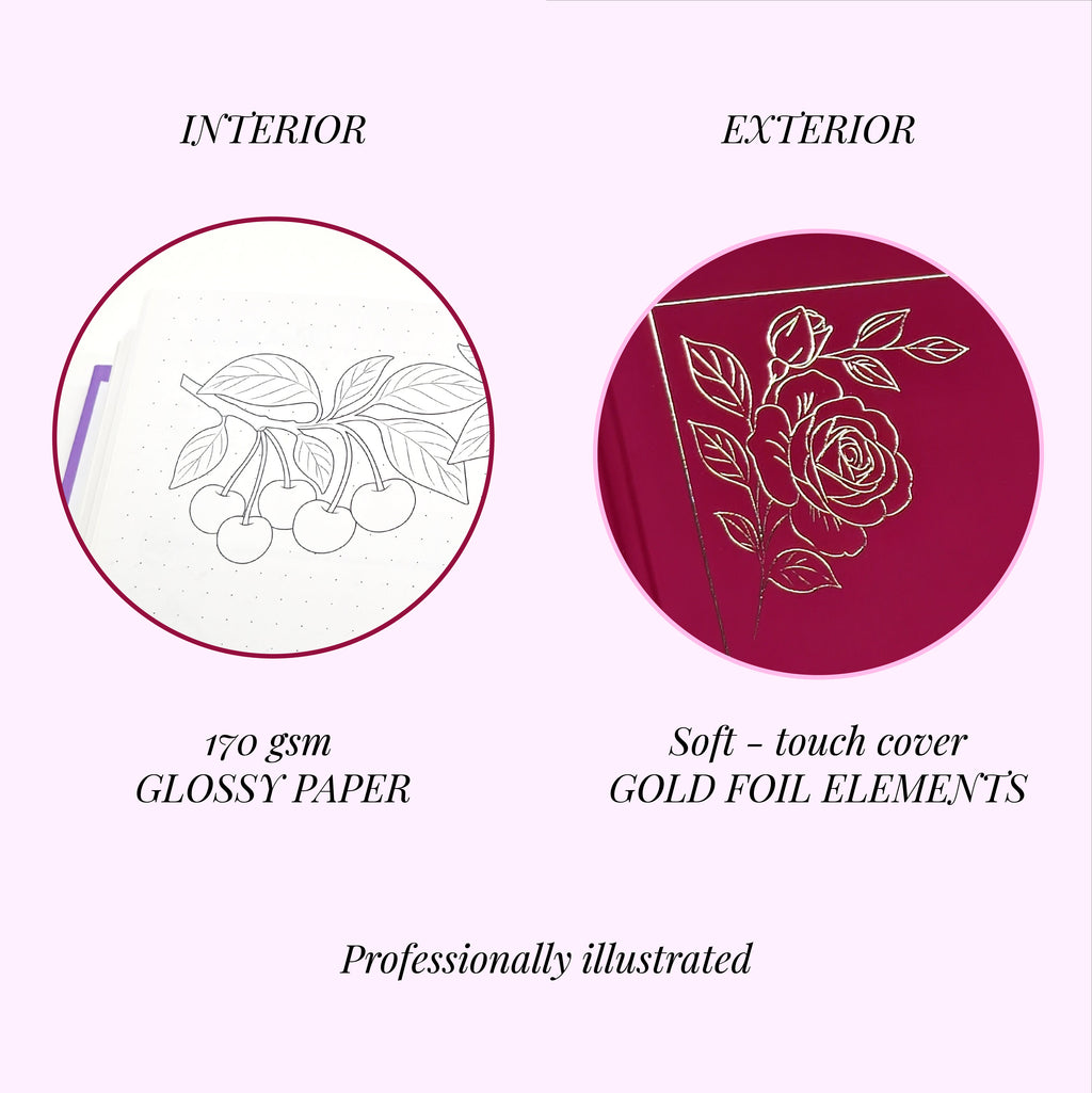 2026 Pre-made Planner/ Bullet Journal - Cherry Red colour