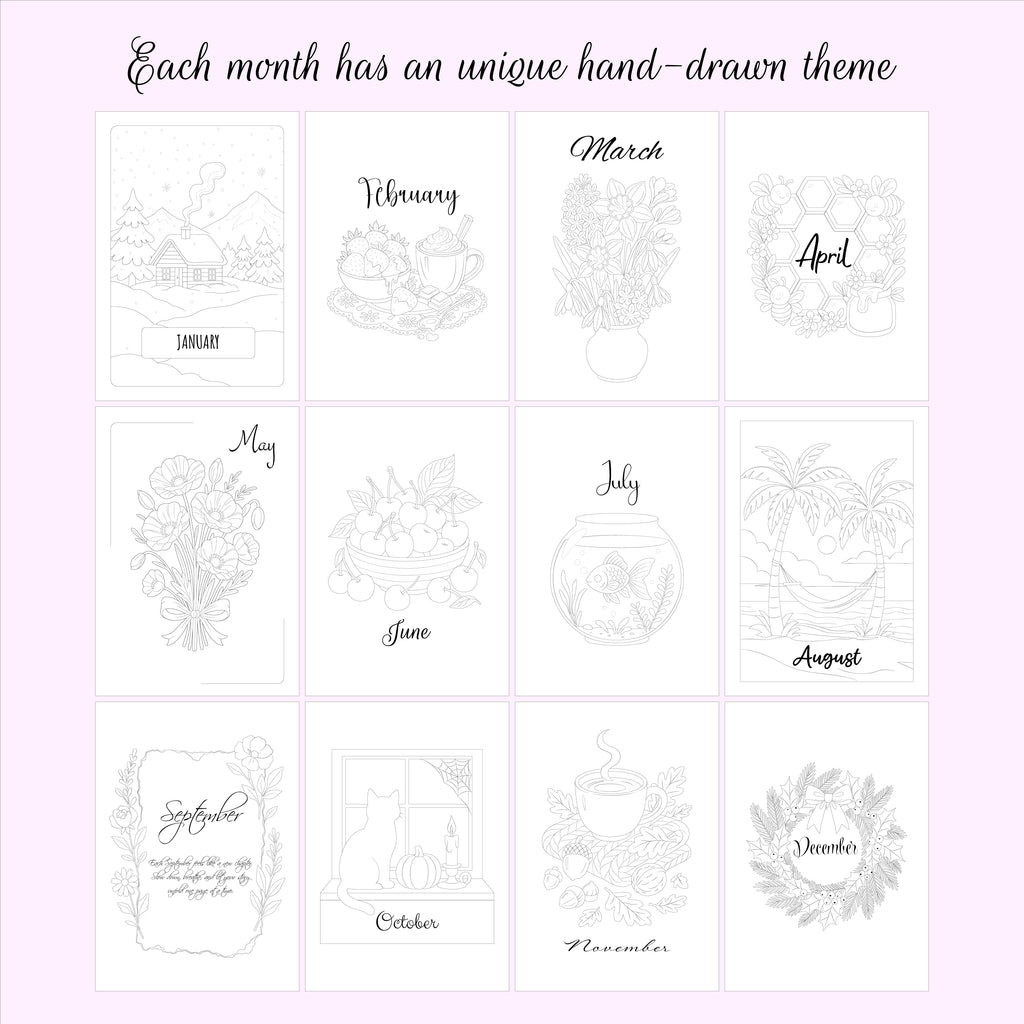 2026 Pre-made Planner/ Bullet Journal - Cherry Red colour