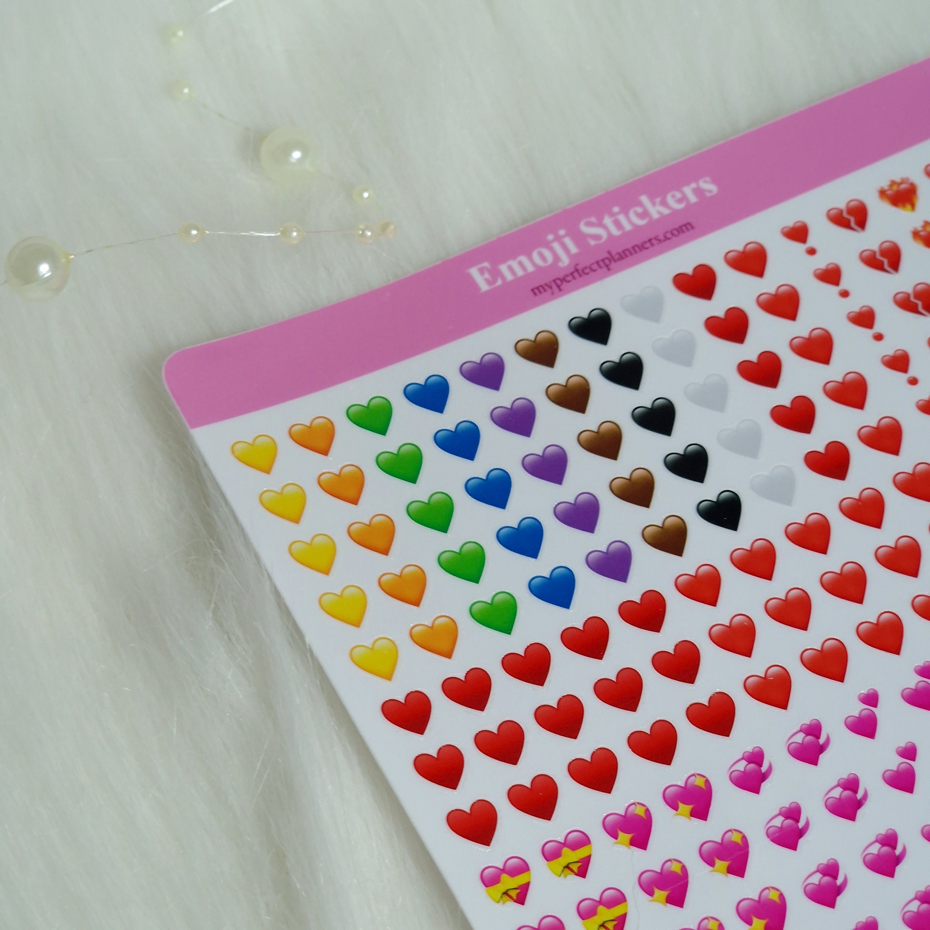 300 pcs. Emoji Stickers for Annotating Books - Hearts and Beauty Journal Stickers