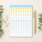 Weather Tracker Stickers Sheet – Planner & Journal Weather Icons ☀️🌧️❄️