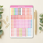 300 pcs. Emoji Stickers for Annotating Books - Hearts and Beauty Journal Stickers