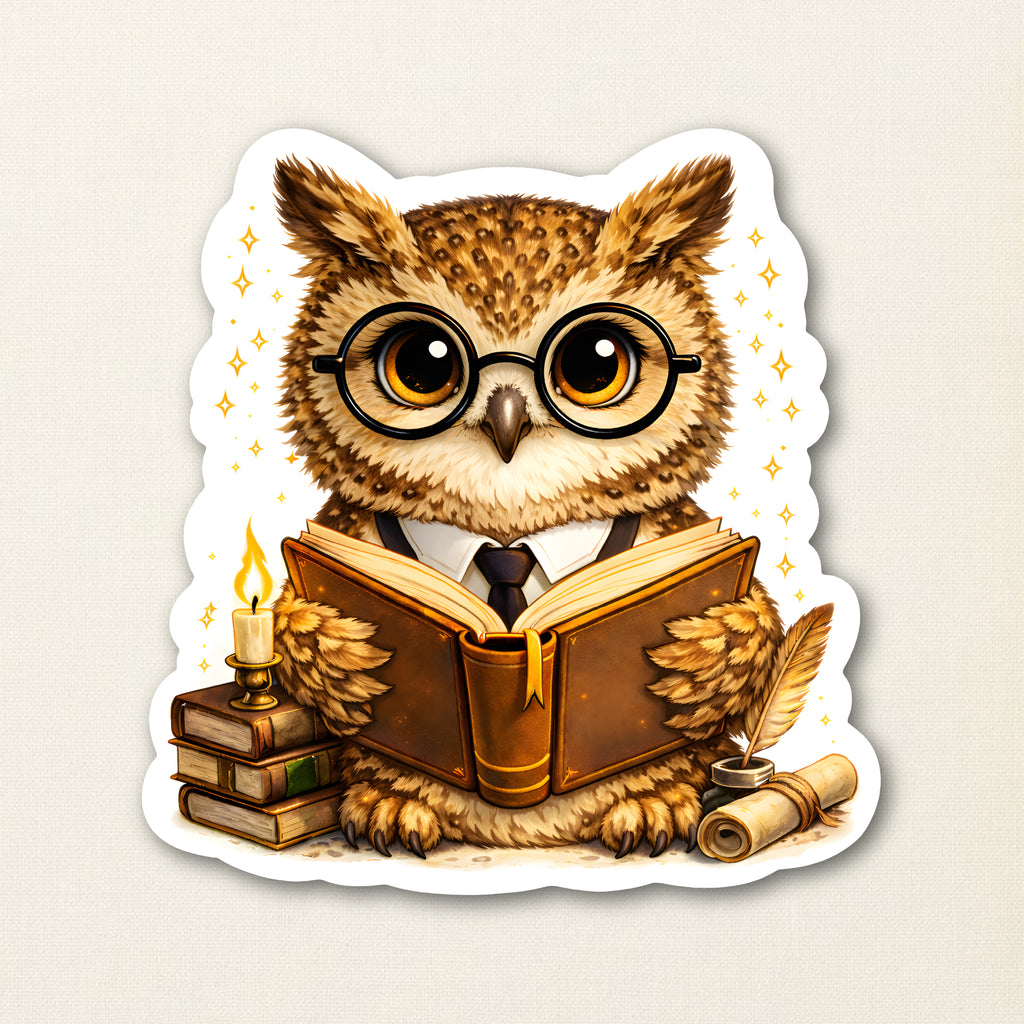 Bookish Owl Sticker