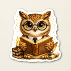 Bookish Owl Sticker