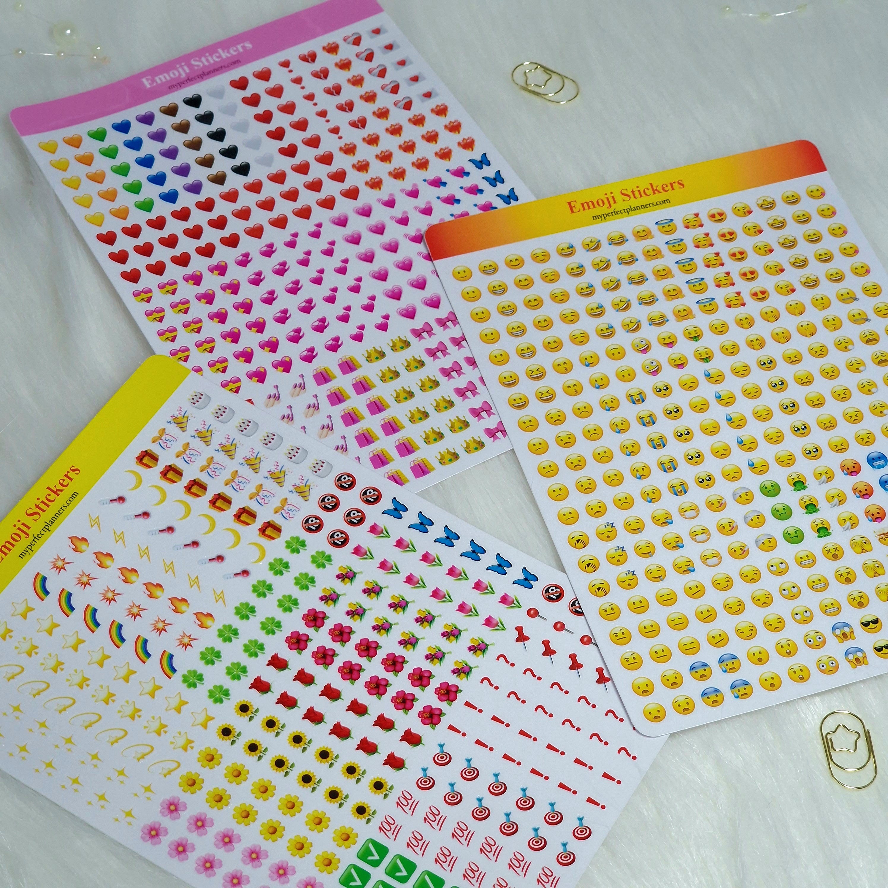 300 pcs. Emoji Stickers for Annotating Books - Symbols & Icons Emoji Stickers Sheet