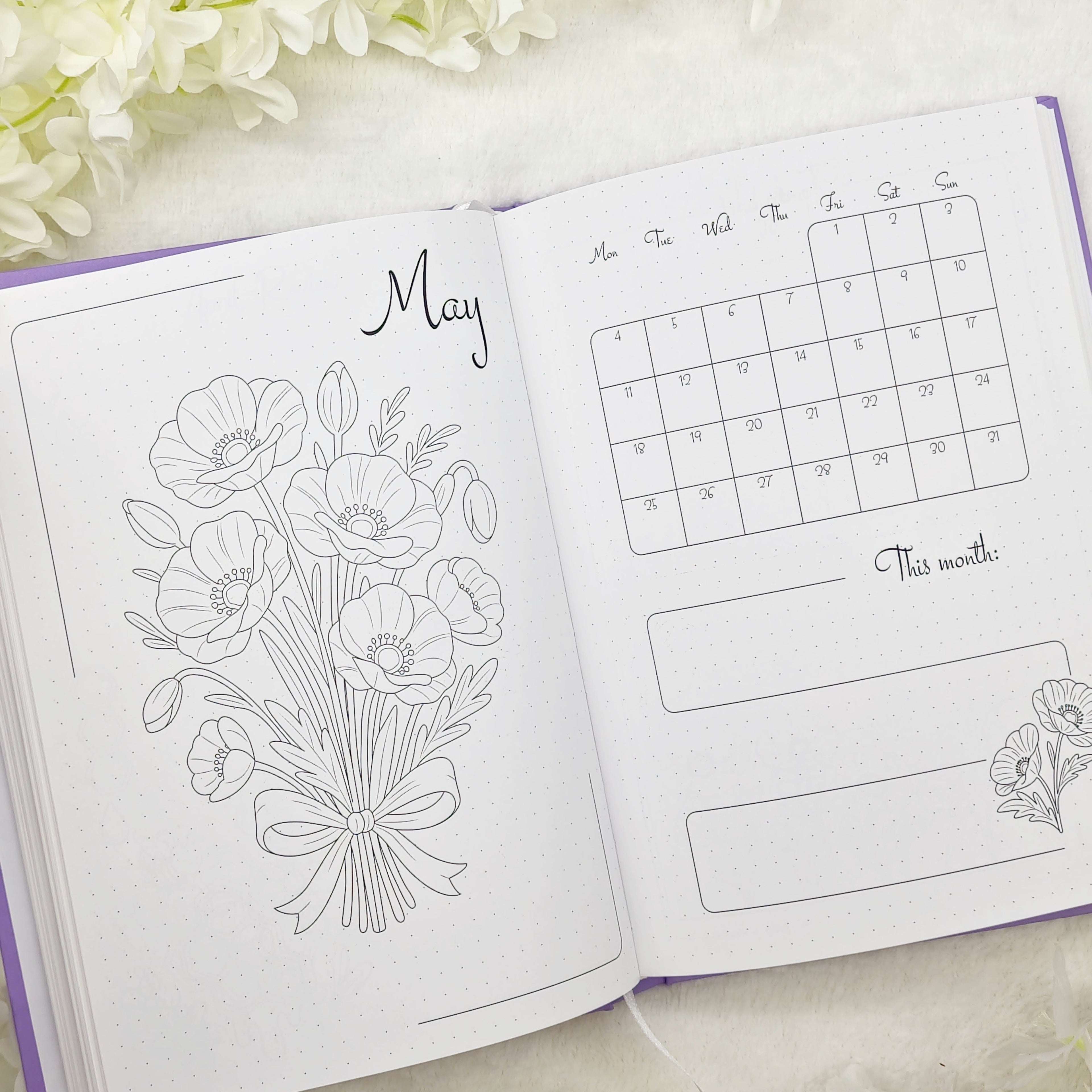 2026 Pre-made Planner/ Bullet Journal - Black colour