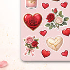 Valentine’s Day Stickers Sheet – Romantic Planner & Journal Stickers
