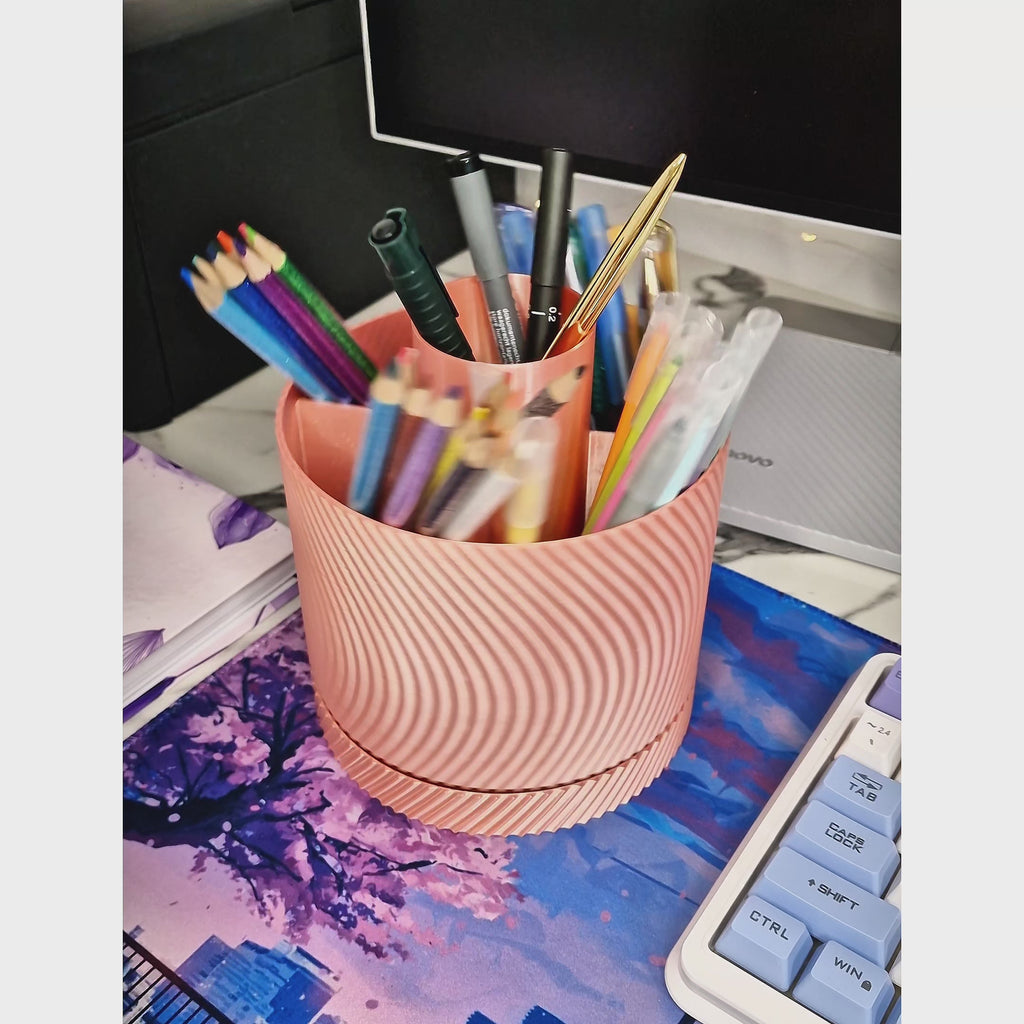 Rotating Rose Gold Desk Organizer