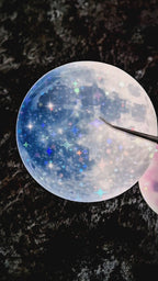 Holographic Moon Sticker – Celestial Galaxy Waterproof Vinyl Decal