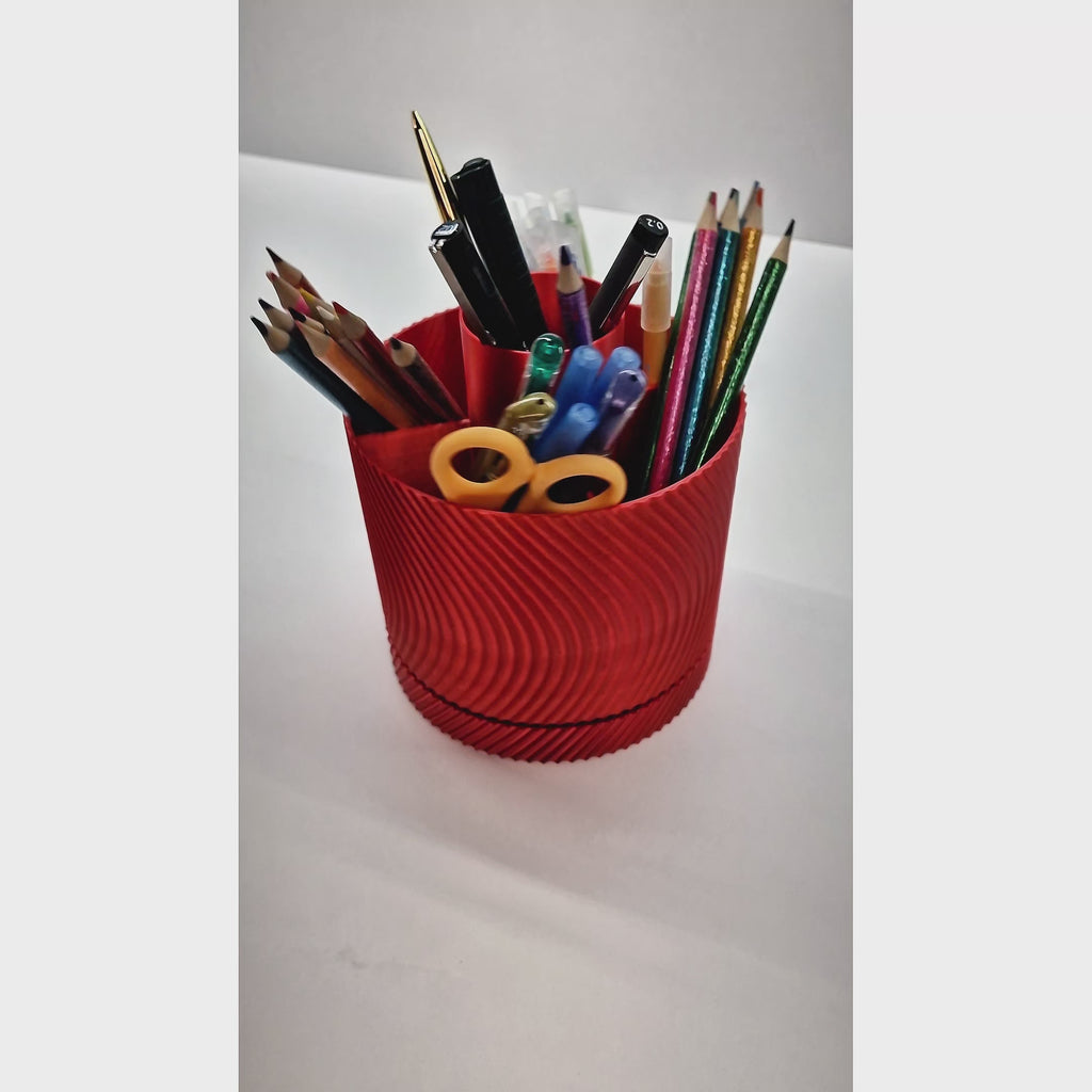 Rotating Red Desk Organizer